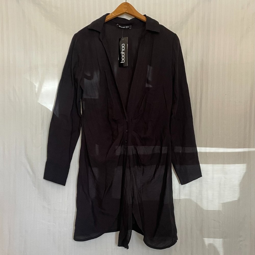 Plunge-neck Mini Black Dress NEW!